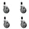 Service Caster 5'' Gray Poly Swivel 1-1/2'' Expanding Stem Caster Set with Brake, 4PK SCC-EX20S514-PPUB-TLB-112-4 - alternate 1